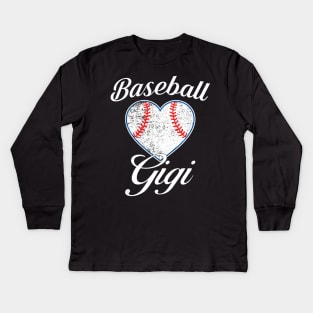 Baseball Gigi Shirt Funny Mothers Day Gifts Mom Kids Long Sleeve T-Shirt